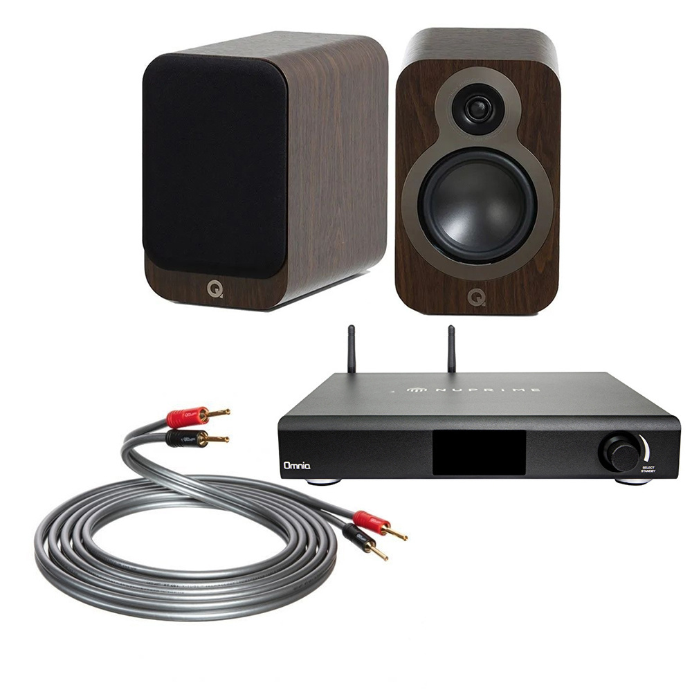NuPrime Omnia A200 - Q Acoustics 3030c Walnut - QED XT40i 3M. Hi-Fi Müzik Sistemi